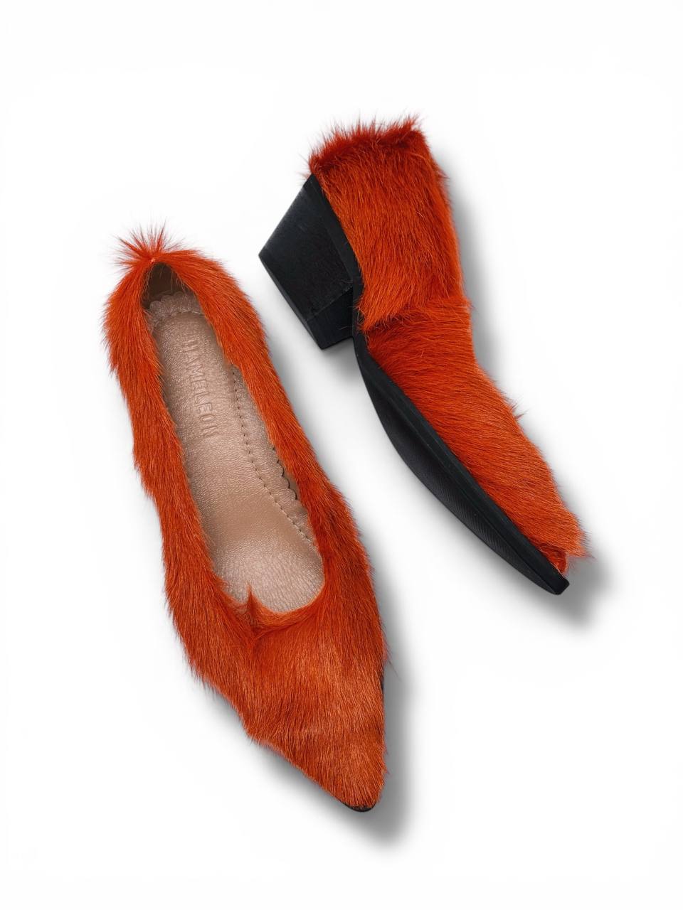 Fur detail Flame heels premium handcrafted finish