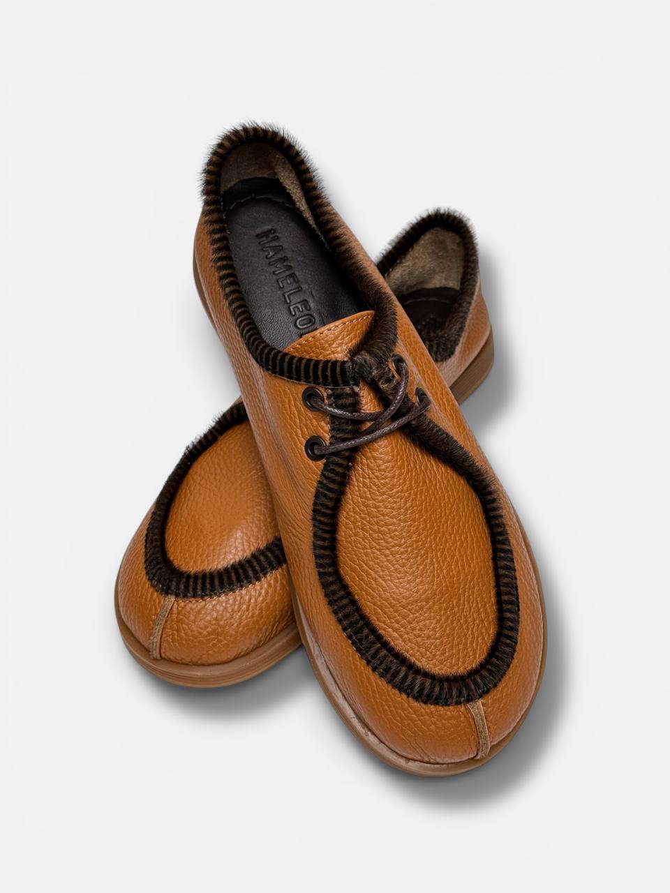 Premium leather detail Amber walker shoes close up