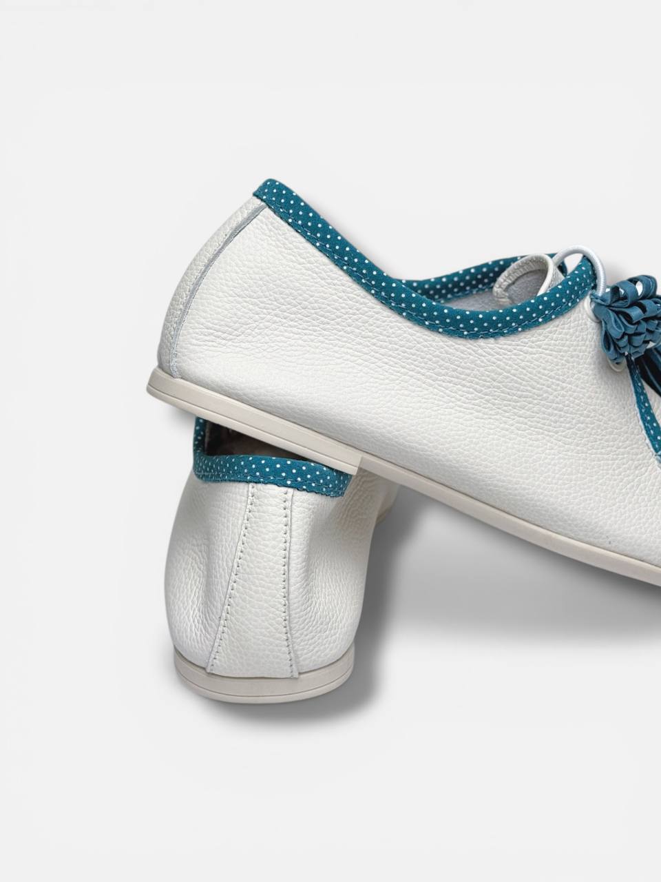 Handmade walkers heel detail soft leather finish