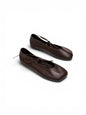 Dark brown leather ballet flats by HAMELEON