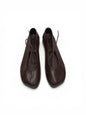 Top view of umber leather ballet flats HAMELEON