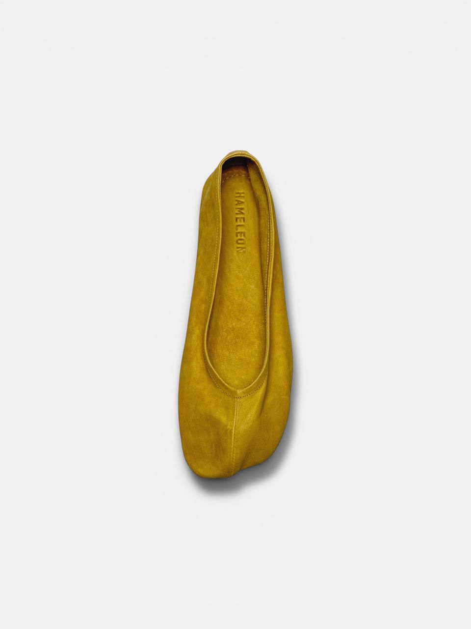 Leather ballet flats top view clean minimal shape