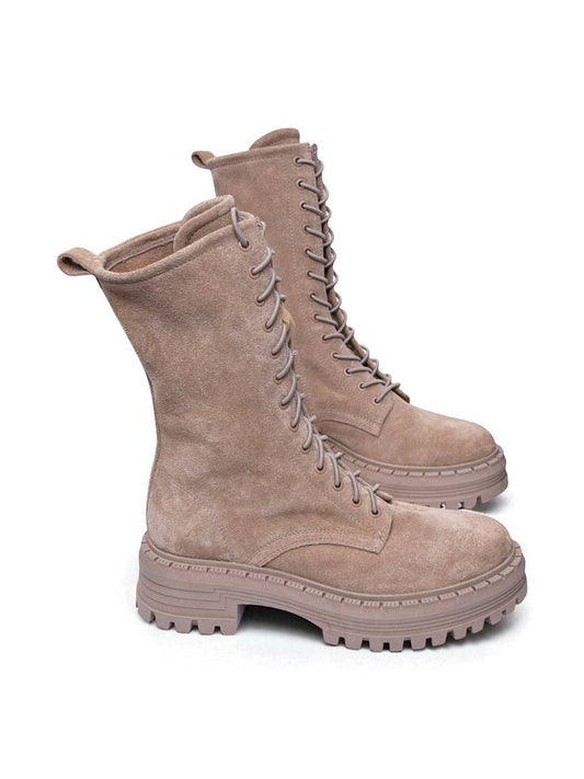 Leather boots front view elegant refined style HameleonShoes