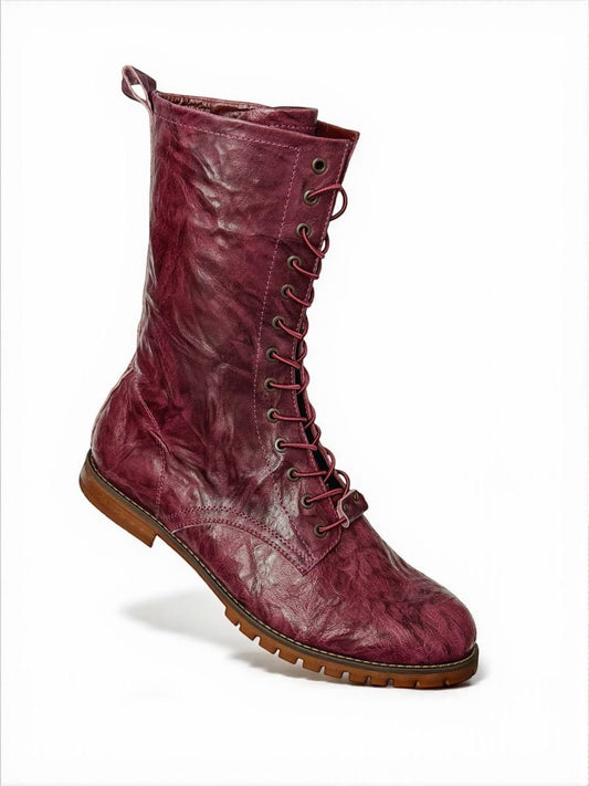 Leather boots front view minimal elegant style HameleonShoes