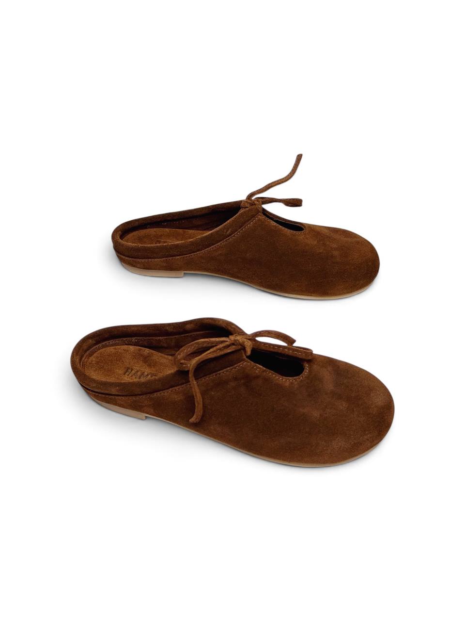 Brown suede mules Lulu Toffee by HAMELEON