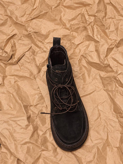 Suede boot Dusk with long lace-up fastening