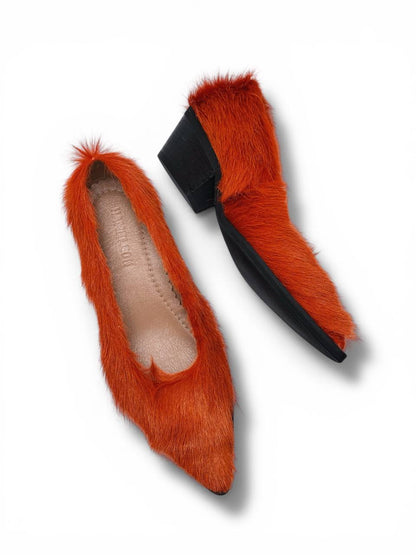 Fur detail Flame heels premium handcrafted finish