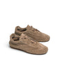 Taupe suede sneakers Flow Dune with distinctive knotted lacing
