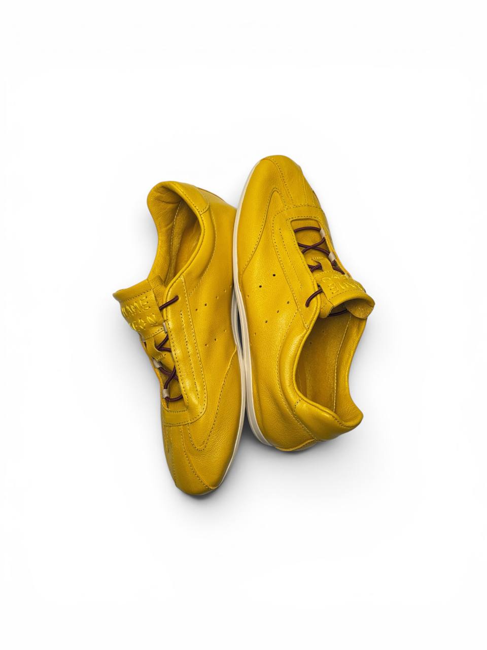 Premium Italian leather saffron sneakers handcrafted by HAMELEON