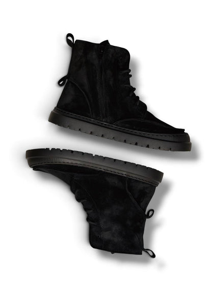 Boots Coal black suede boots with rugged EVA sole