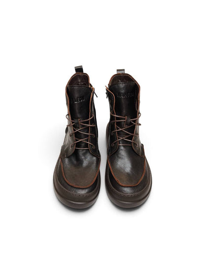 Brown leather boots Terra shown from the front