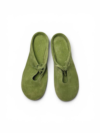 Editorial suede mules LULU Crocus contemporary minimalist style