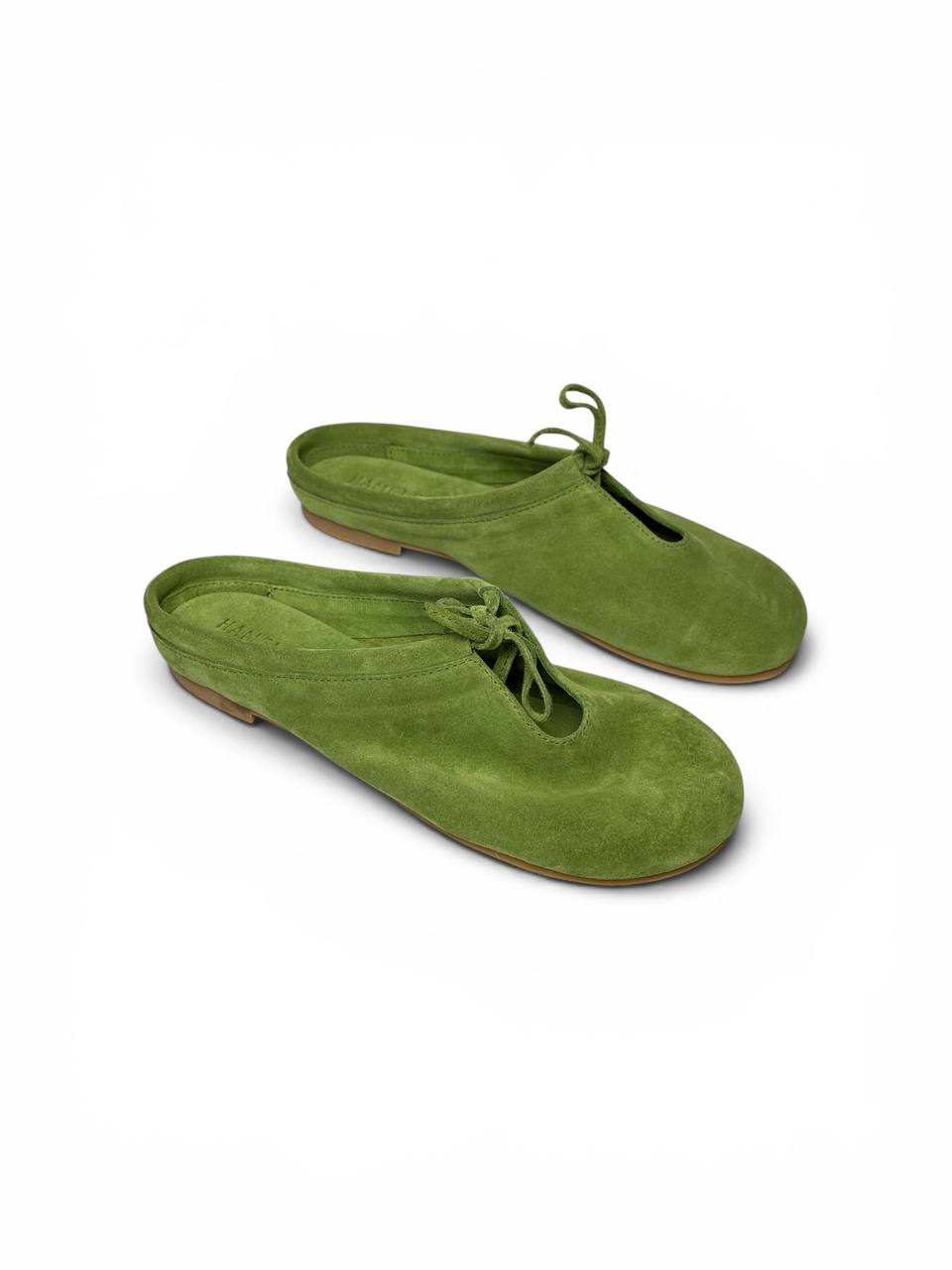Handmade suede mules LULU Crocus by HAMELEON ミニマル サボ