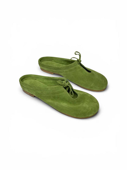 Handmade suede mules LULU Crocus by HAMELEON ミニマル サボ