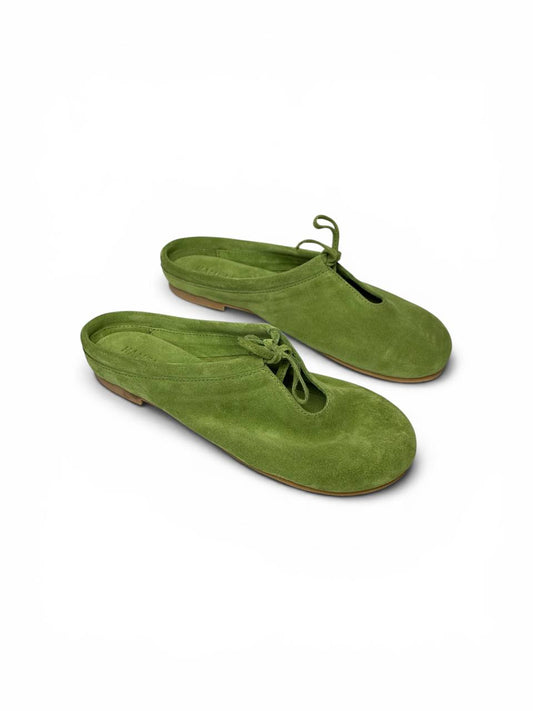 Handmade suede mules LULU Crocus by HAMELEON ミニマル サボ