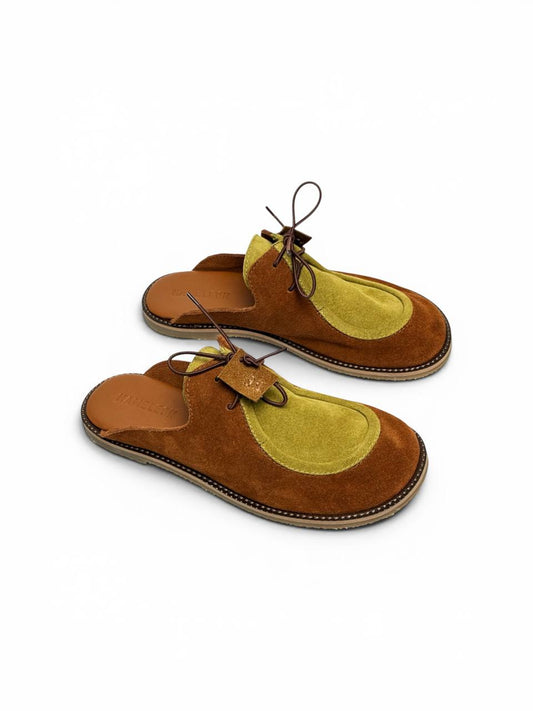 Handmade suede mules Twilly Amber by HameleonShoes ミニマル サボ