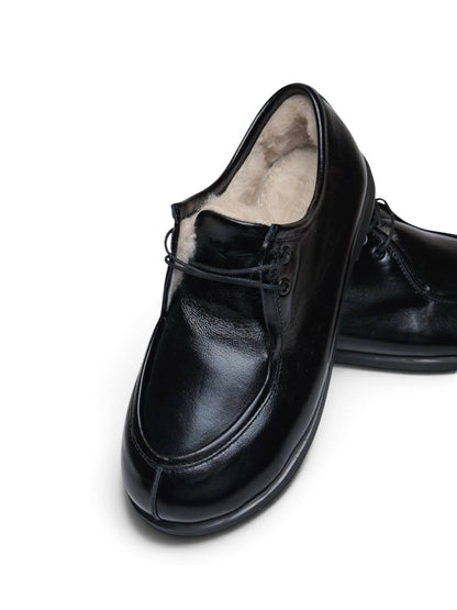 Close-up of black leather walker shoes Raven by HAMELEON