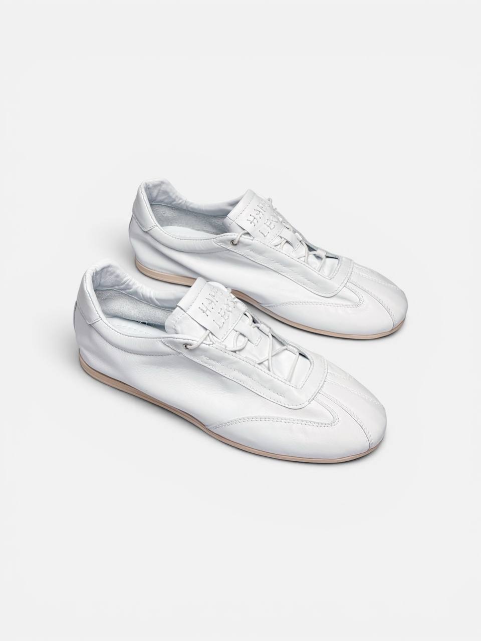 Handmade white leather sneakers Flow Pure ミニマル スニーカー