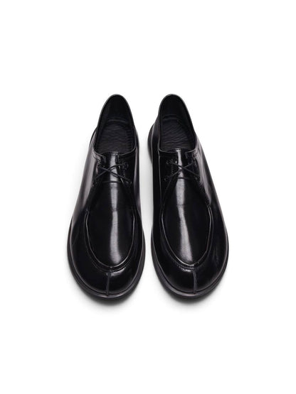 Black leather Walker shoes Onyx viewed from above