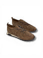 Handmade leather sneakers Umber front view HAMELEONSHOES
