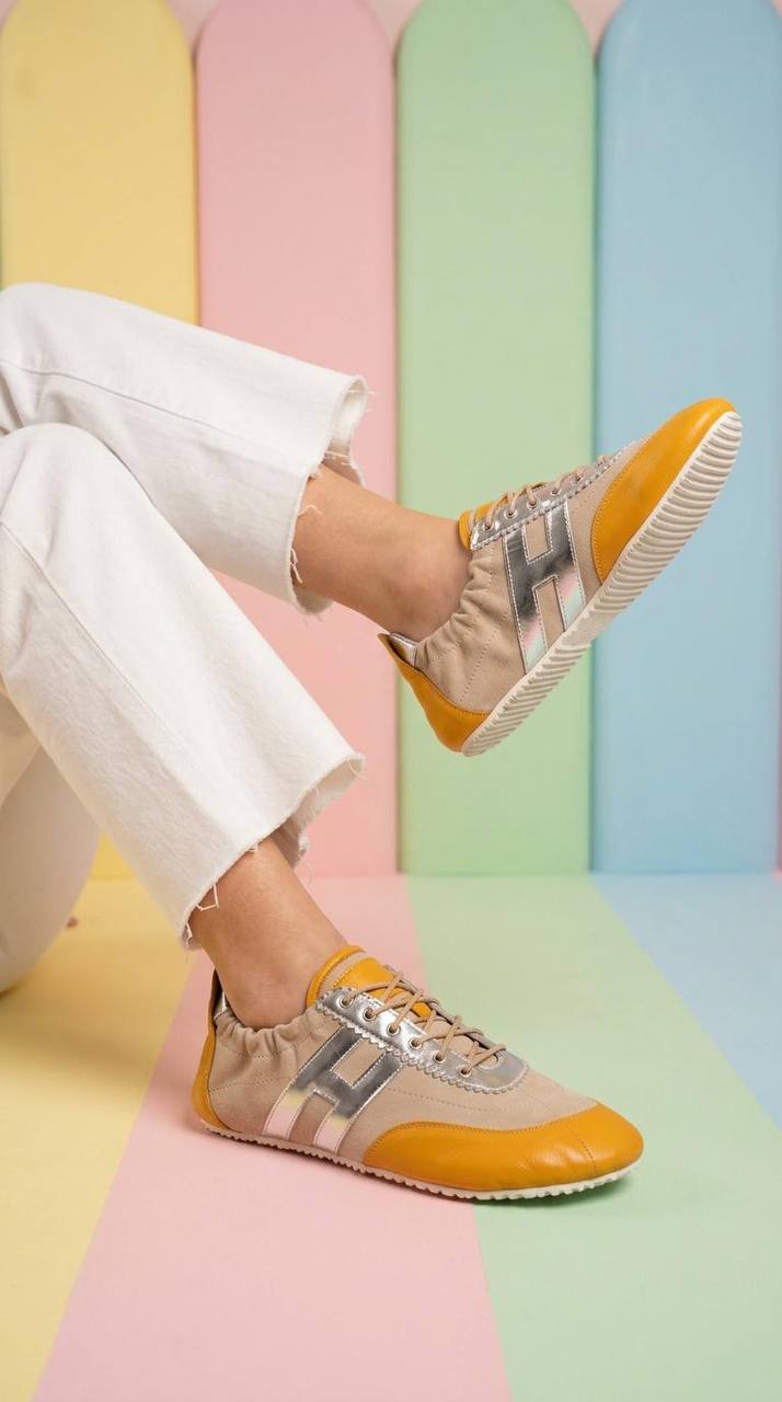 Yellow anatomical sneakers Lisbon by HAMELEON