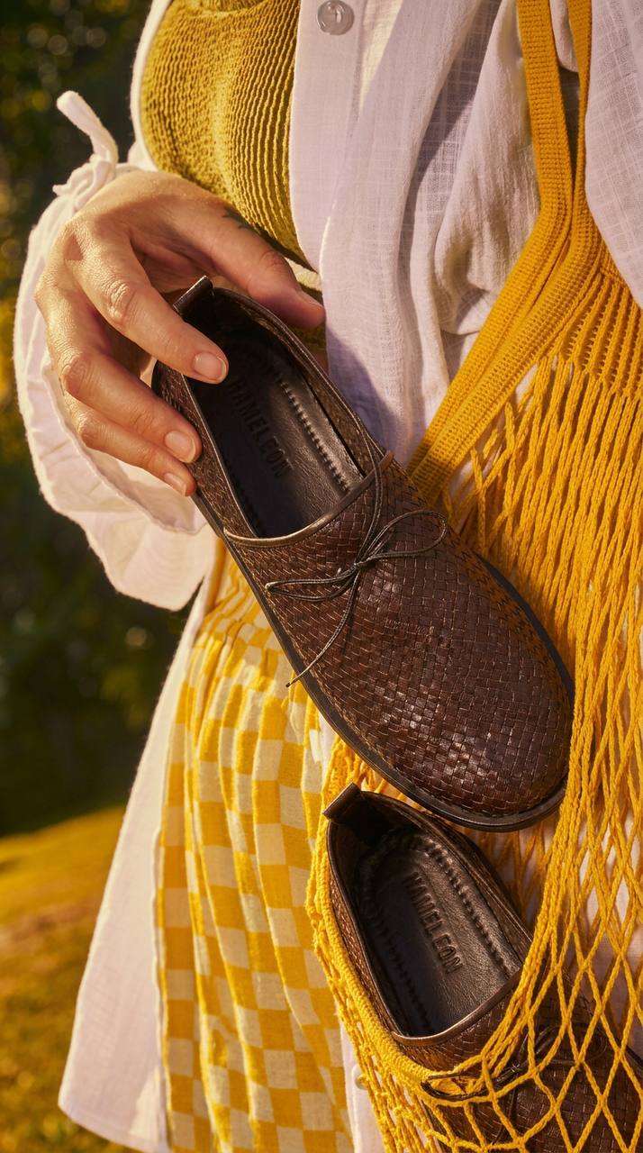 Handcrafted Artisan loafers in woven leather styling