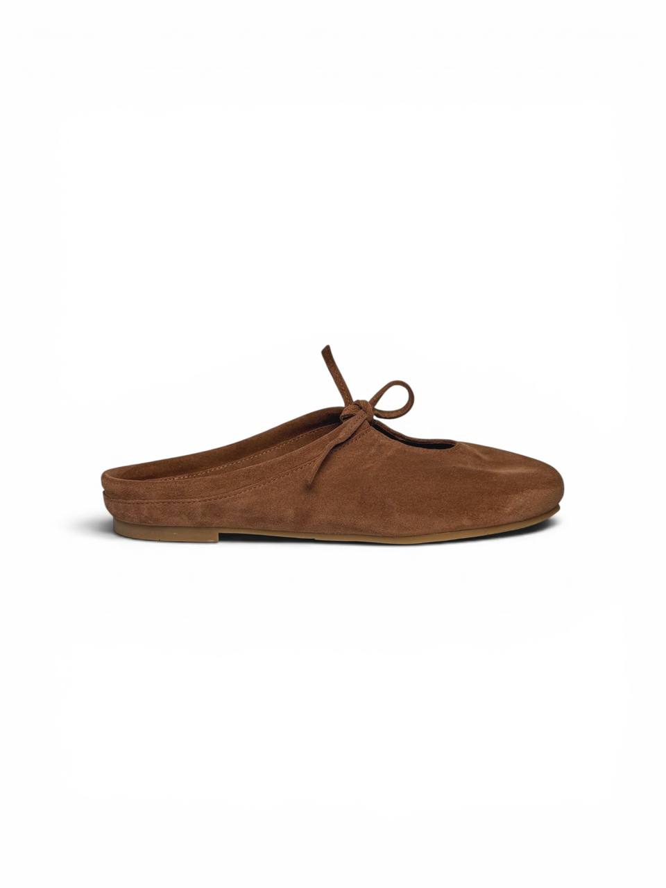 Artisan suede mules with minimalist ballet shape