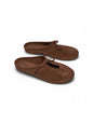 Handmade suede mules in soft latte brown by HAMELEON