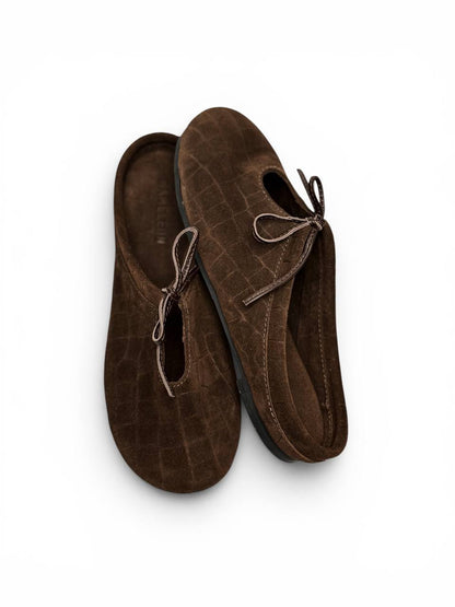 Open-back design of Lulu Mosaic minimalist mules