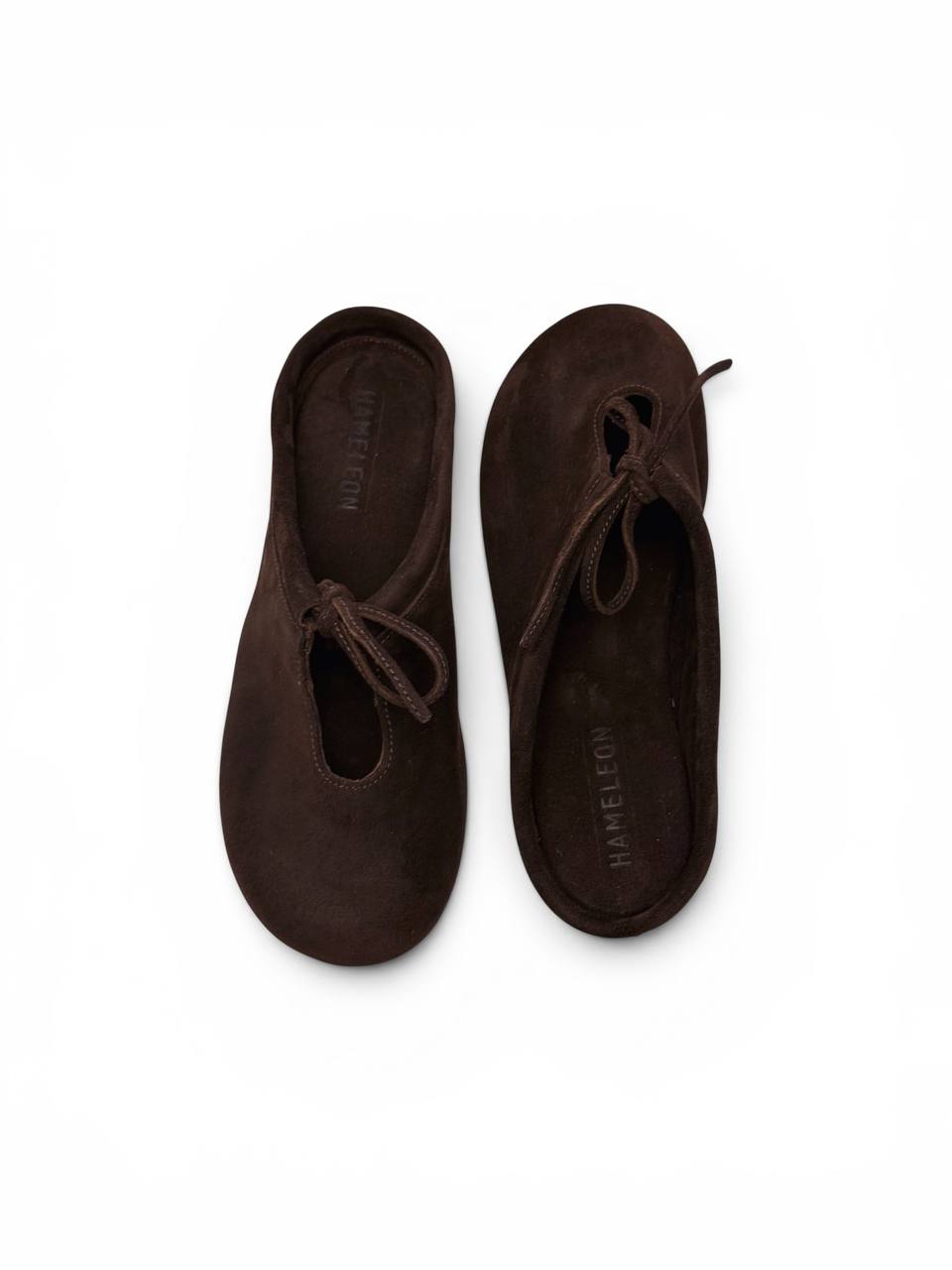 Minimalist walnut mules for modern casual outfits