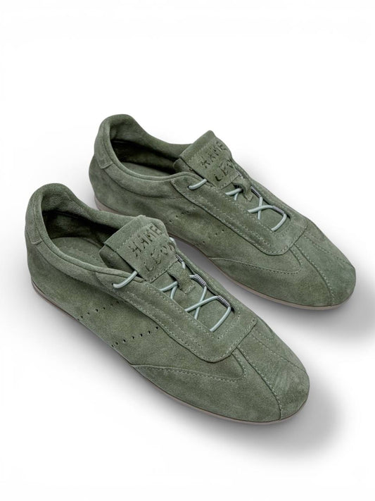 Handmade minimalist sneakers full pair mint suede HameleonShoes