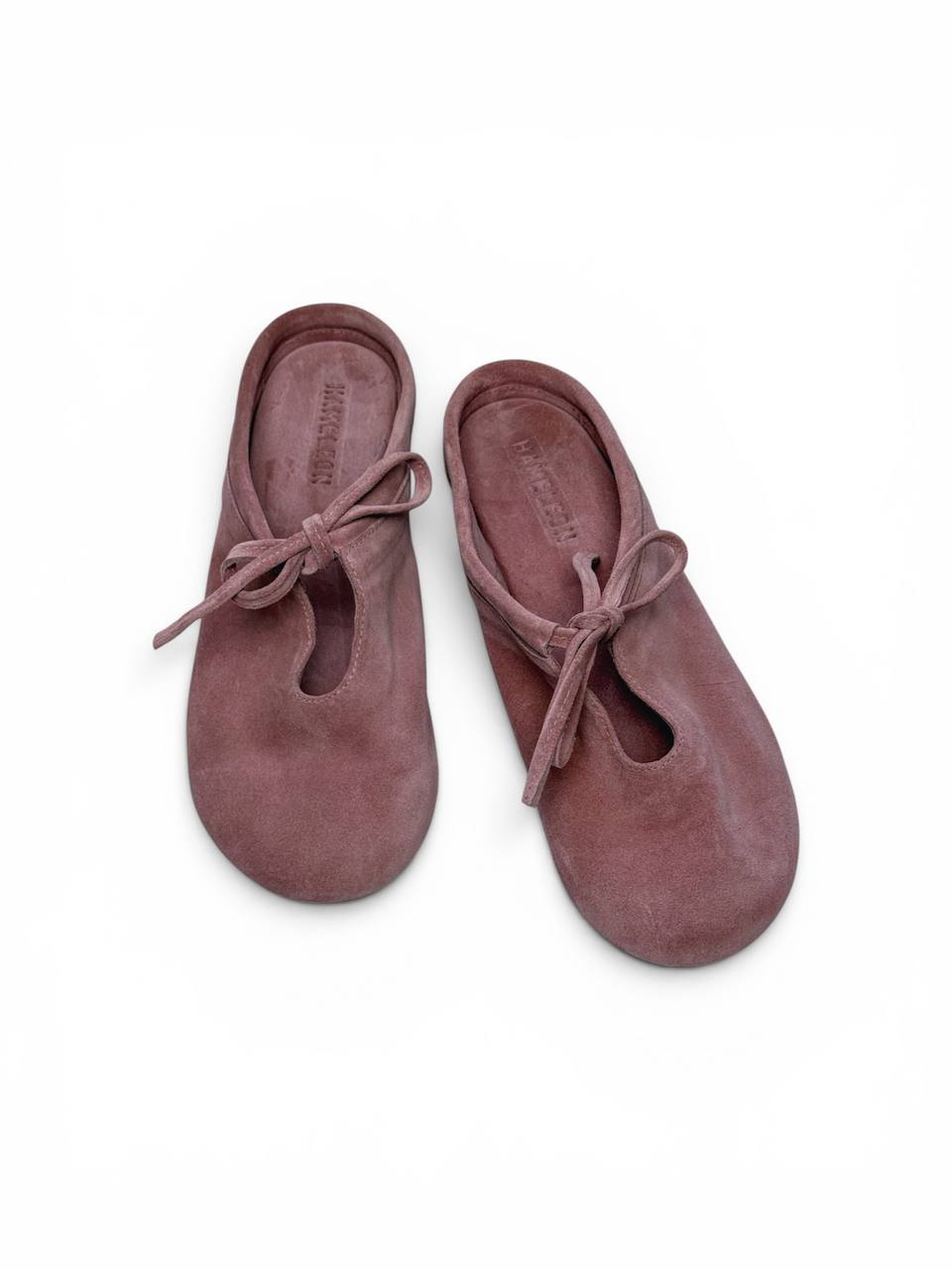 Mules LULU Rose Dust with a top view
