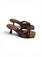 Selena Bronze handmade Italian leather mules with sculpted 5 cm heels HAMELEON
