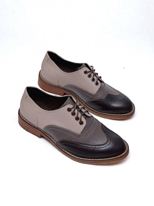 Handmade leather oxford shoes front view classic HameleonShoes
