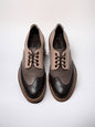 Oxford shoes top view clean lacing detail