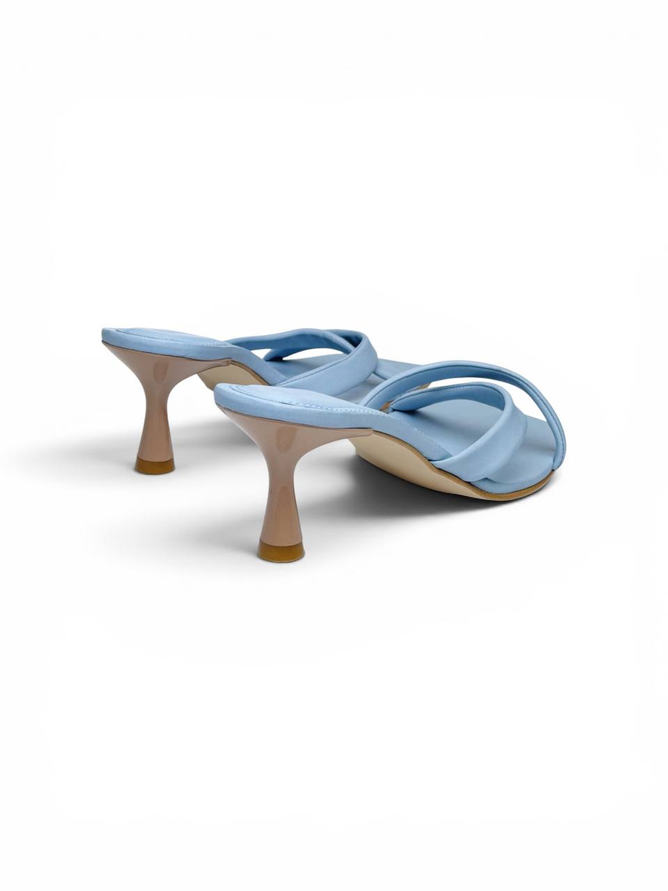 Rear view of Selena Celeste artisan leather mules