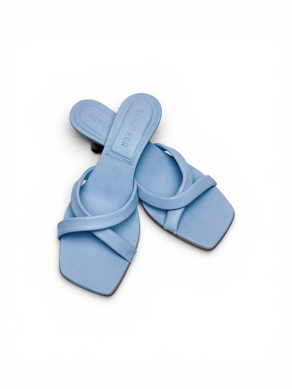 Celeste leather mules strap detail