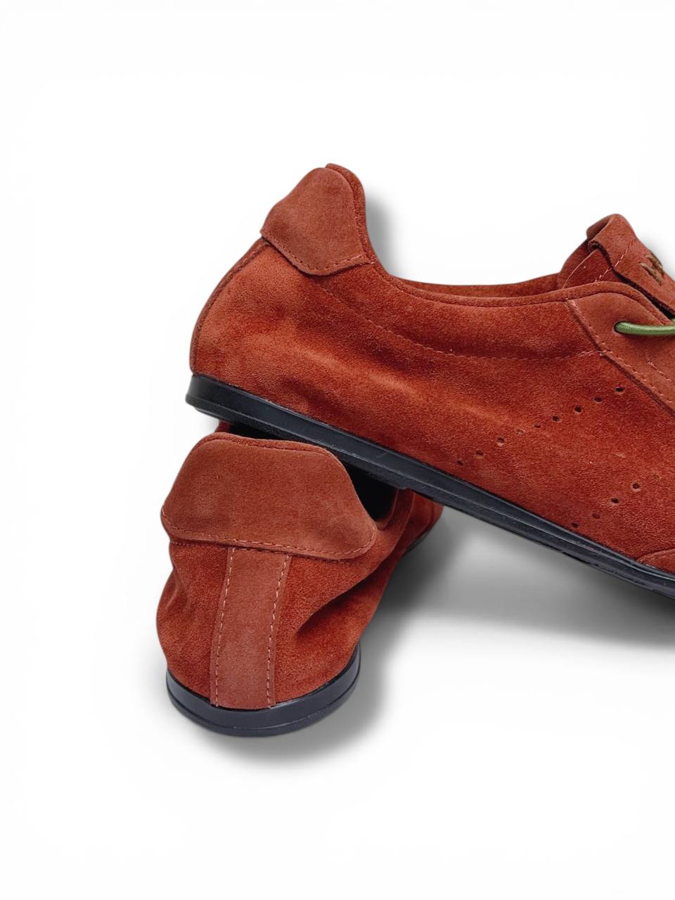 Handmade suede sneakers with soft padded heel counter