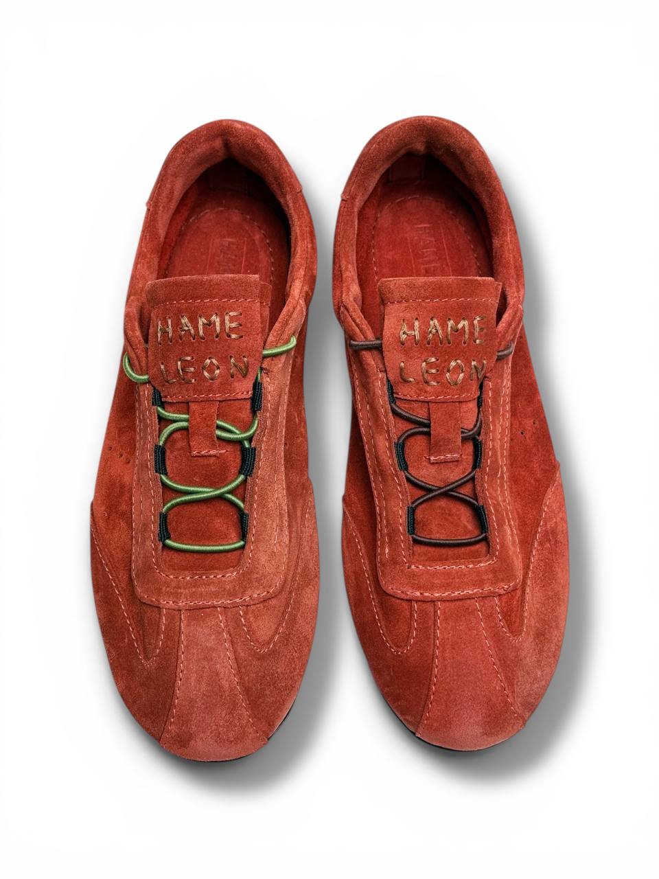 Soft Italian suede sneakers in warm terracotta tone