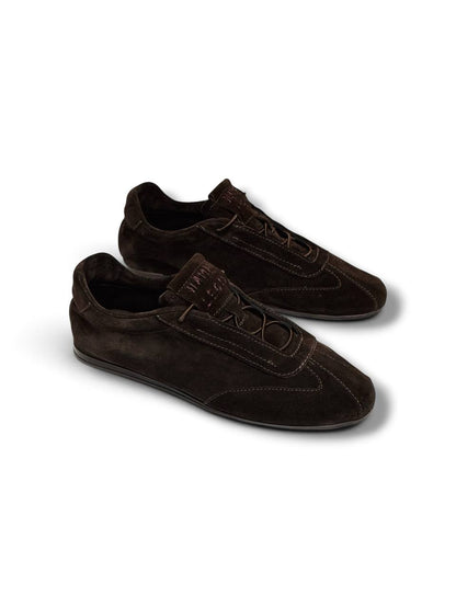 Brown sneakers in soft Italian suede by HAMELEON