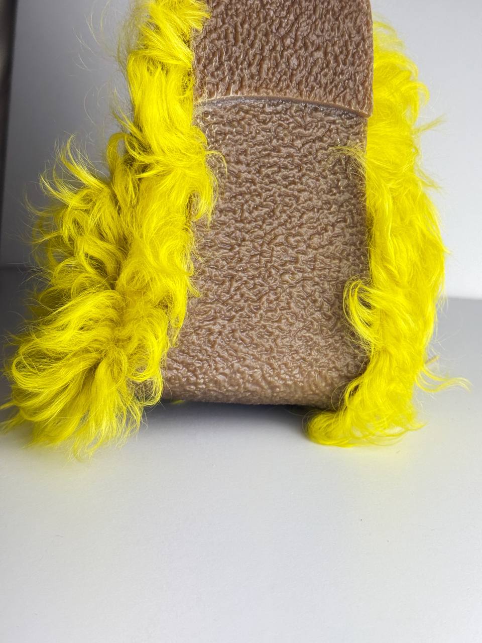 Soft fur clogs lightweight sole detail