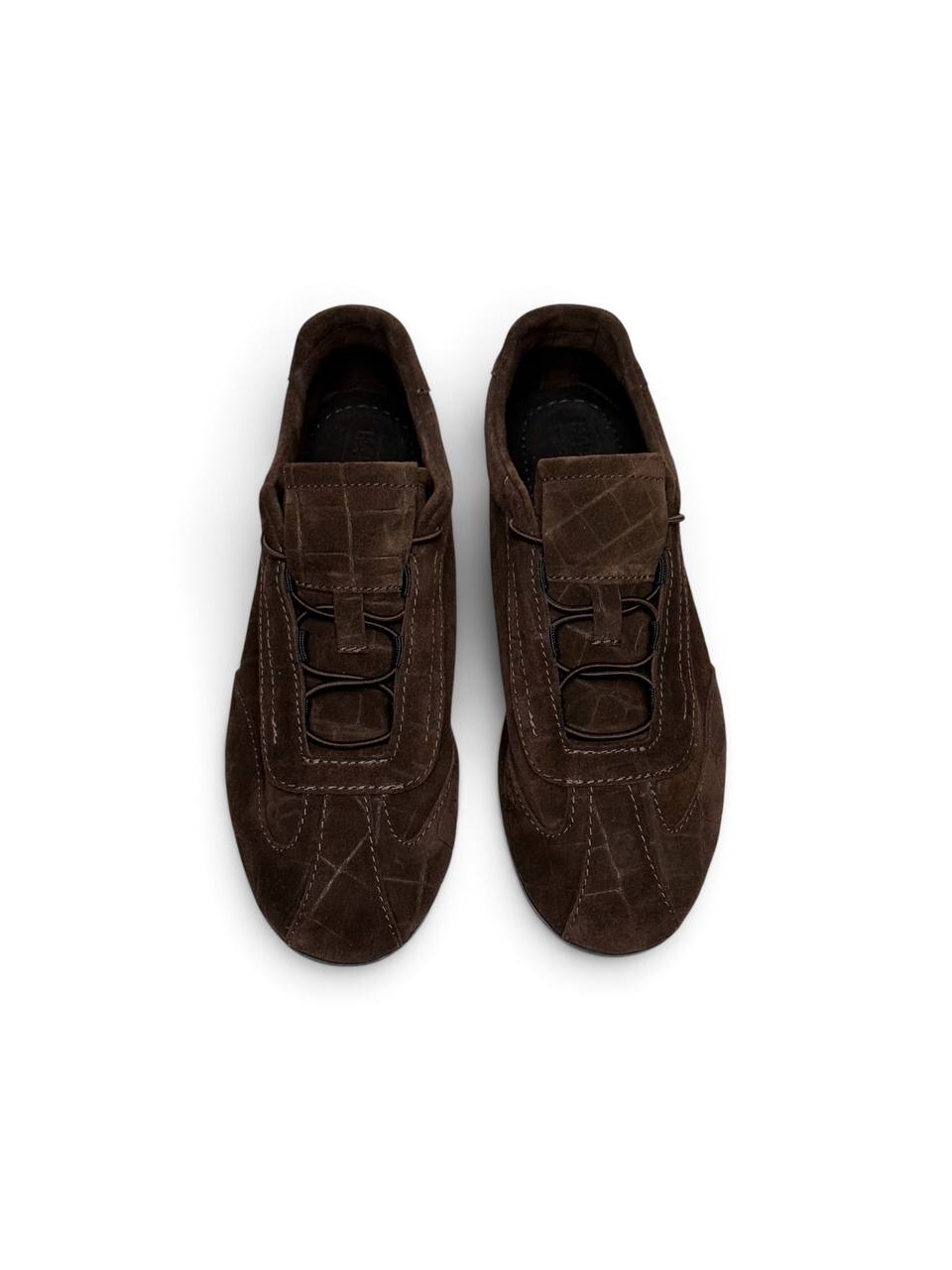Brown suede sneakers Flow Bark viewed from above