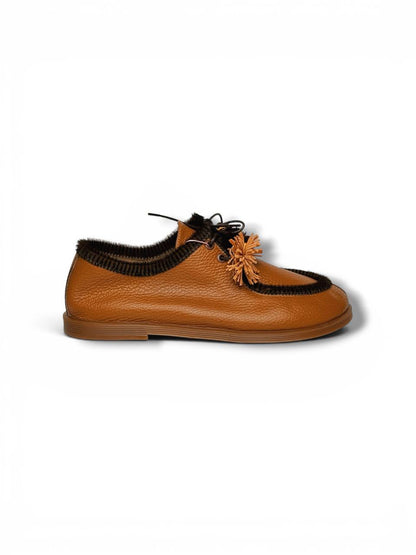 Leather walkers tassel detail side profile HameleonShoes