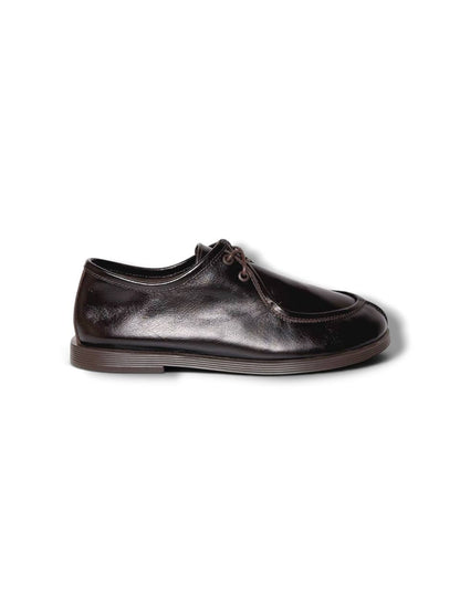 Side profile of Walkers Cacao handmade leather shoes