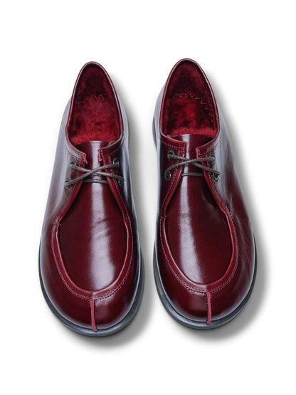 Front view of burgundy Walkers Carmine leather shoes