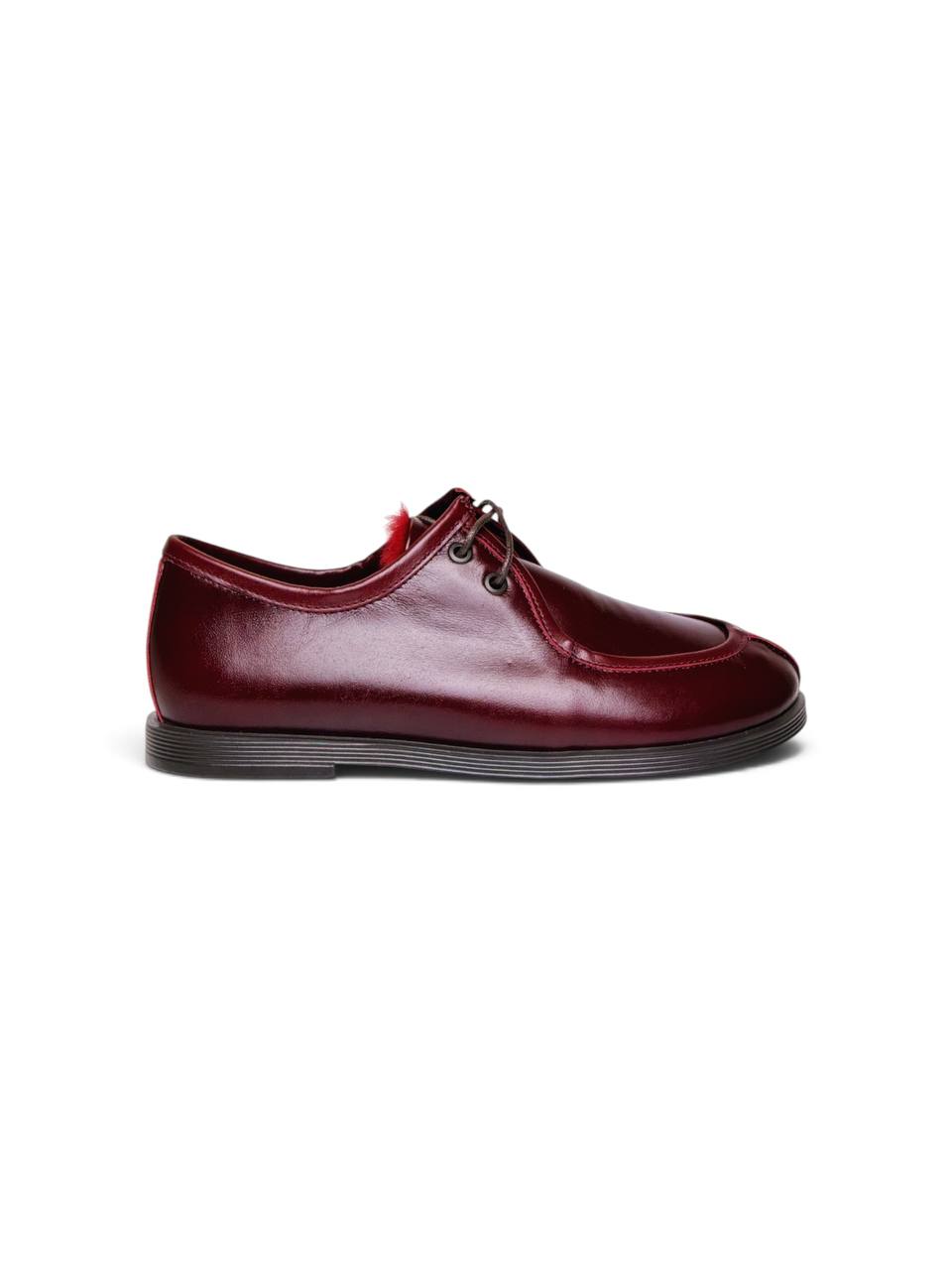Side profile of burgundy Walkers Carmine on EVA soles
