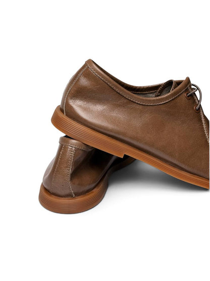 Close-up of Walkers Chestnut showcasing smooth Italian leather