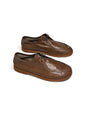 Handmade Walkers Chestnut leather shoes in soft Italian leather by HAMELEON