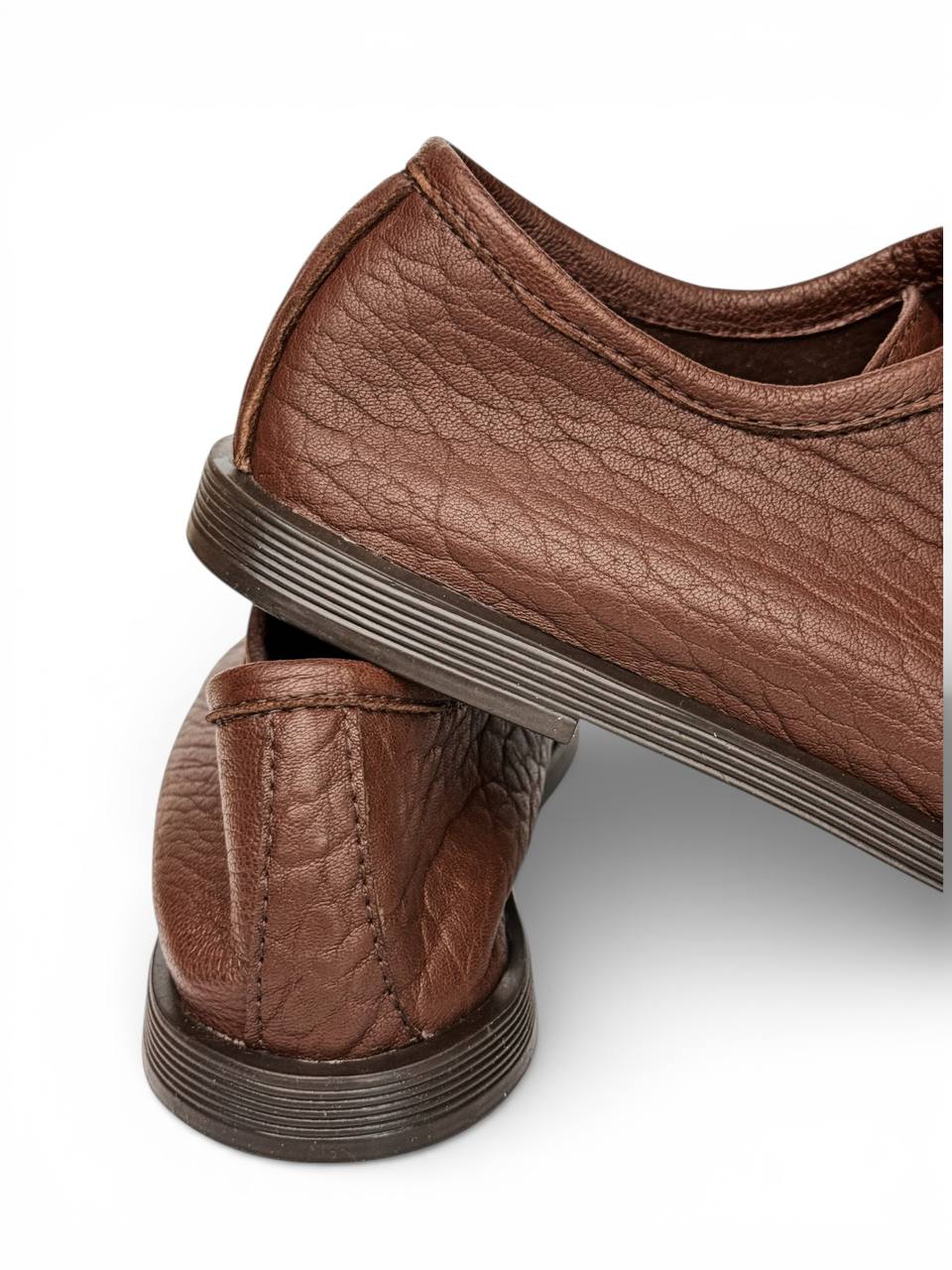 Leather walker shoes back view supportive heel