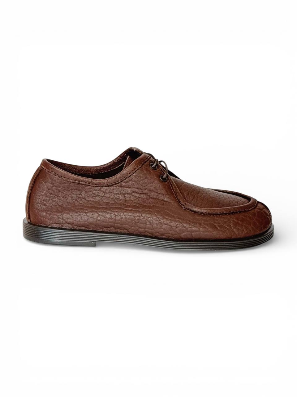 Leather walking shoes side profile natural minimal style